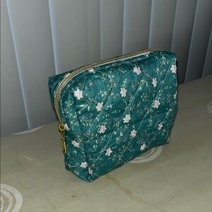 Floral Quilted Cosmetic Bag